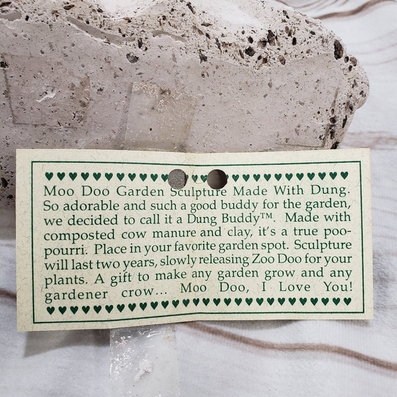 Dung Buddy Moo Doo Cow Garden Sculpture Vintage Zoo Doo Compost Company 1994 - Picture 8 of 10